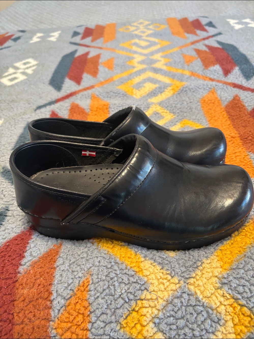 Sanita Original Cabrio Professional Clogs Black Leather Women’s Size 39 or 7.5